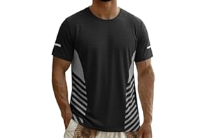 Mens T-Shirts Workout Shirts Casual Short Sleeve Athletic Quick Dry T-Shirt Lightweight Cooling Gym Running Fit Tops