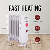 Belaco 800W Mini Oil Filled Radiator Portable 7 Fin Electric Heater Quiet view 3