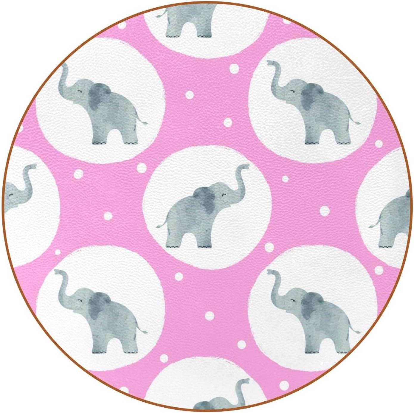 Custom Coasters Cute Baby Elephant Drink Coaster (6-Piece Set), Housewarming Hostess Gifts Decor, Wedding Registry, Room Decorations, Customizable Picture and Text 4.3 in