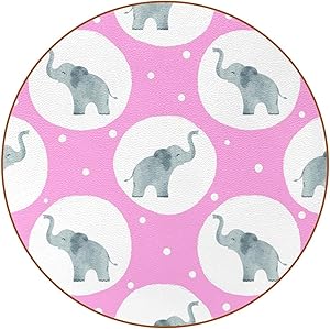 Custom Coasters Cute Baby Elephant Drink Coaster (6-Piece Set), Housewarming Hostess Gifts Decor, Wedding Registry, Room Decorations, Customizable Picture and Text 4.3 in