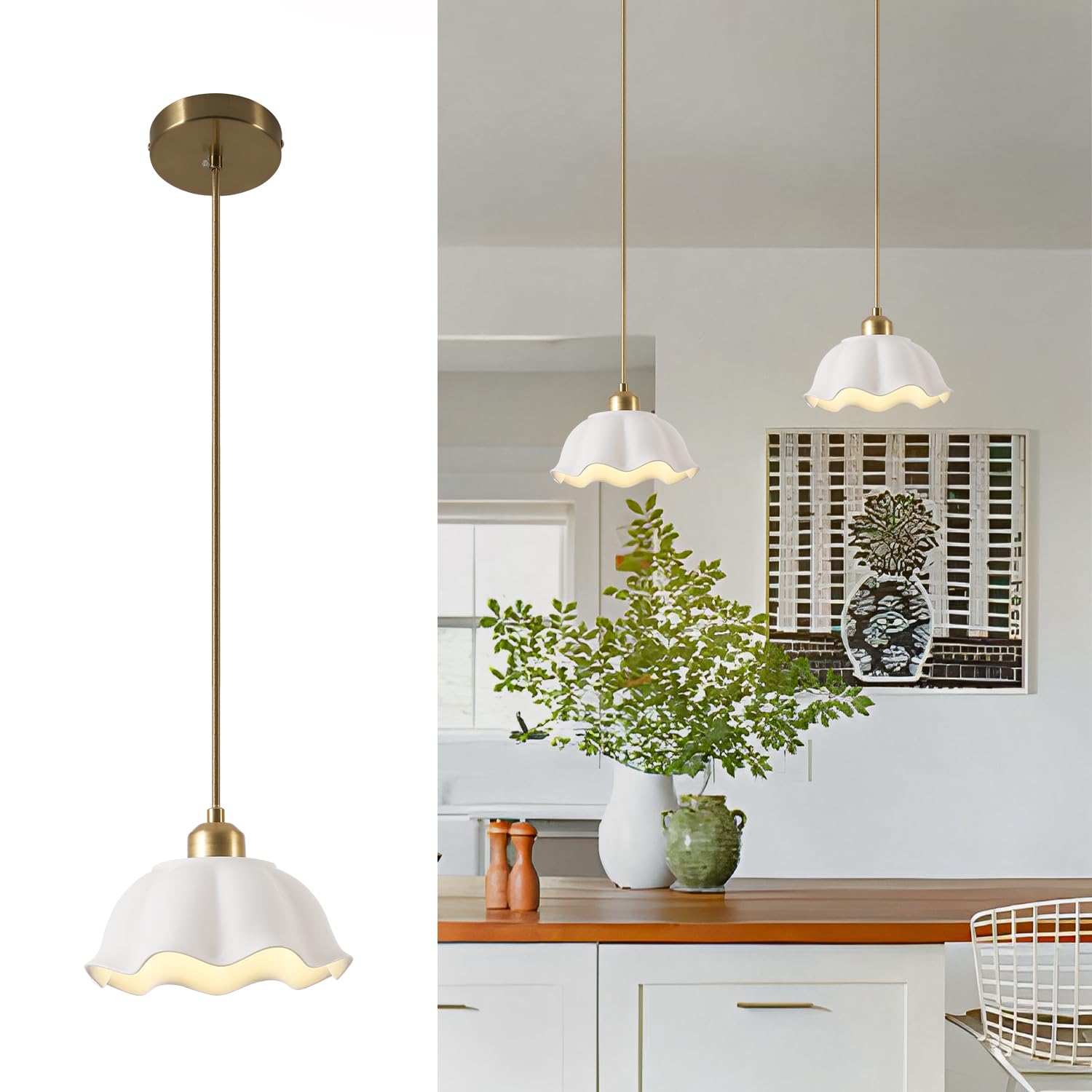 Fulesi Ceramic Pendant Light Nordic Vintage Mid