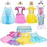Dulsaera Princess Dresses for Girls, Princess Costume for Girls Age 3 4 5 6 7 8, Dress Up Clothes Christmas Gifts