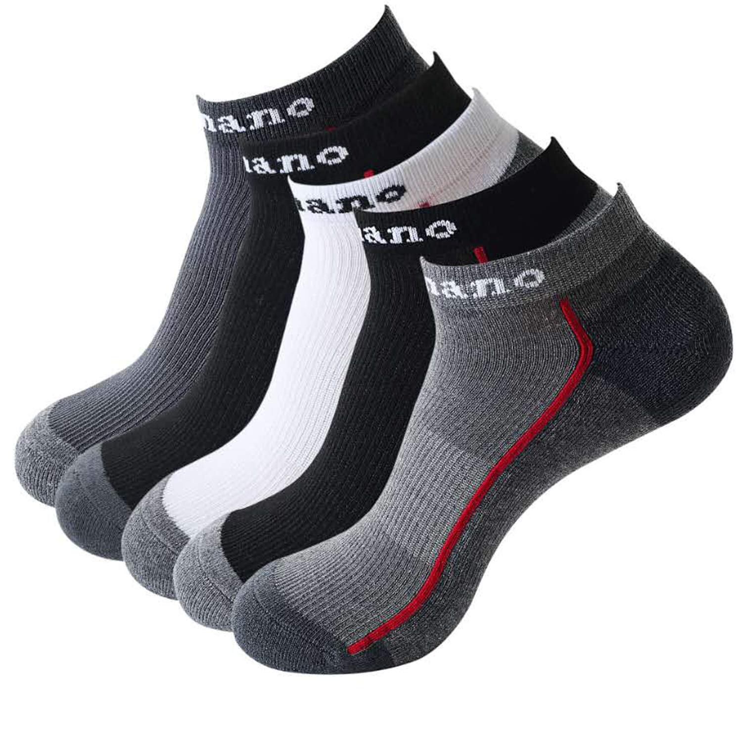 Low Cut Running Socks Men, Aaronano No Show Ankle Socks Men Cushioned Athletic Socks (5 pairs