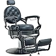 Antlu Barber Chair Salon Chair Hair Stylist, Vintage Heavy Duty 700lbs Hair Styling Chairs for Tattoo Barbershop Beauty Massage Tattoo (Black)
