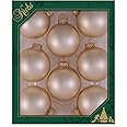 Christmas By Krebs Made in The USA Designer Seamless Glass Christmas Ball Ornaments, 2 5/8" (67mm), 8 Pieces (Oyster Velvet White)