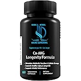 Global Natural Healing Supplements Ca-AKG Alpha Ketoglutarate, 1000 mg. Promotes Healthy Aging and Cellular Health. 60 Vegan Capsules