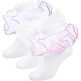 Witwot Girls Ruffle Socks Toddler Double Lace Frilly Pageant Dress Sock Turn Cuff Socks