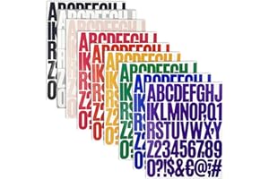 2 Inch Vinyl Letter Sticker - 450 Pieces Self Adhesive Alphabet, Number and Symbol Stickers for Outdoors, Mailbox, Bulletin B