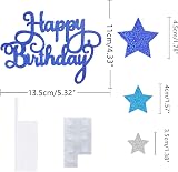 VAINECHAY Blue Star "Happy Birthday" Cake Topper for Boys Men Girls Kids Baby view 7