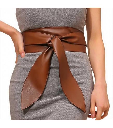 Weenkeey Women Obi Belt Bow Tie Wrap Wide Waistband Faux  display picture 1