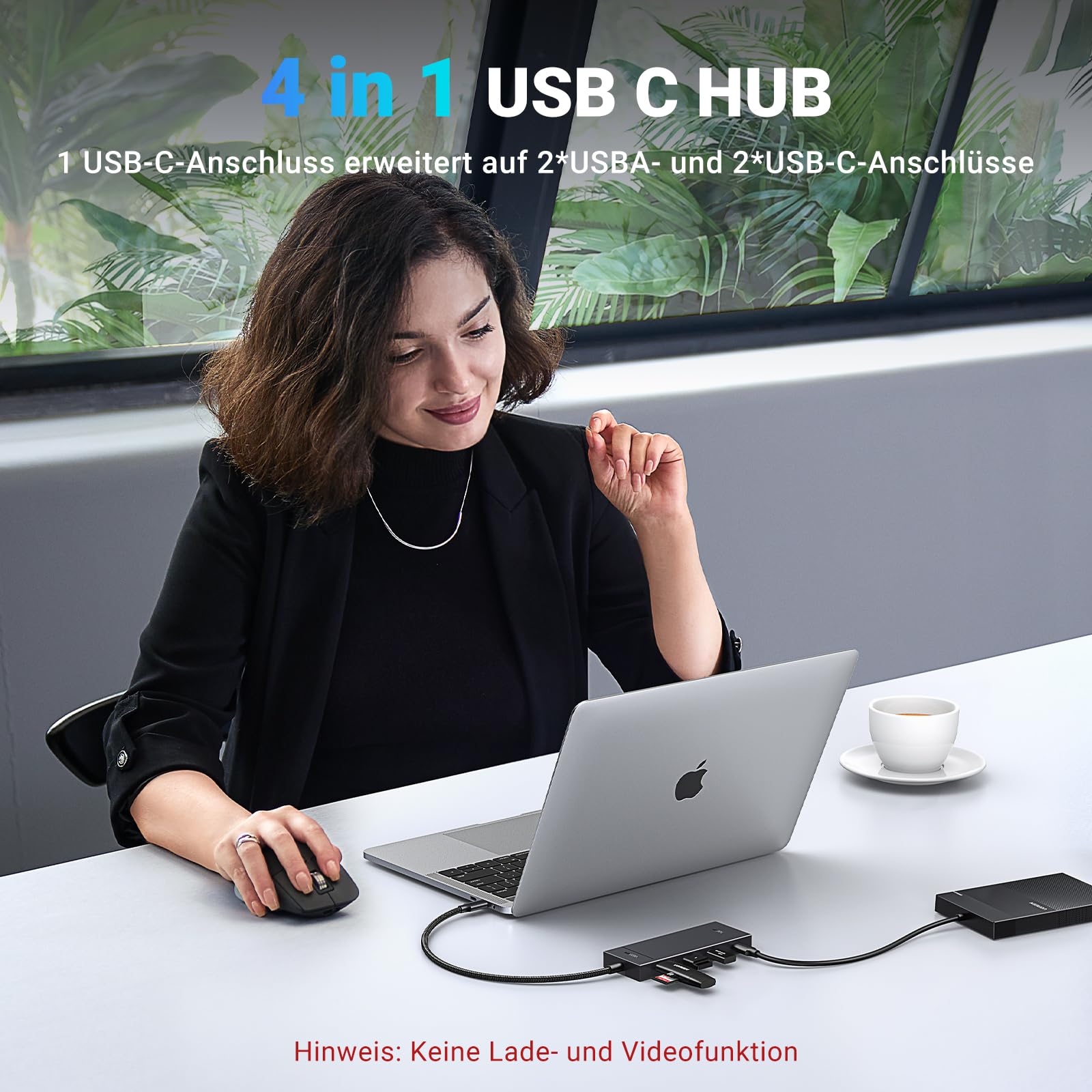 UGREEN USB C Hub 10 Gbps, Adapter Mit 2 USB C 3.2 und 2 USB 3.2 Ports, Hochgeschwindigkeits Multiport Splitter für iPhone 17 Serie, Galaxy S25 Serie, MacBook, iMac, iPad, Chromebook und Mehr 3