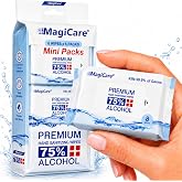 MagiCare Hand Wipes Travel, Mini Wipe Alcohol Wipes, Sanitizing, Sanitizer | 6-8ct Packs, 75% Alcohol, Unscented, Small Size Wet Wipe Pack To Go, Purse, Pocket, Car