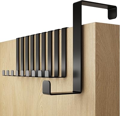 4smile Over Door Hook Set of 10 Black Hangers for 3.6 or 4.6 cm leaf depth