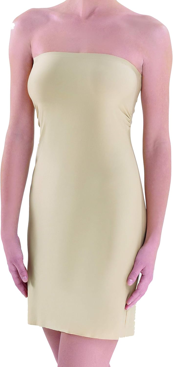 Blackspade Ladies Silky Soft Strapless Full Slip, Underskirt, Nude, UK