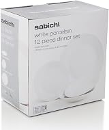 Sabichi 12pc Day to White Dinner Set Porcelain Microwave Safe Dishwasher Safe view 3