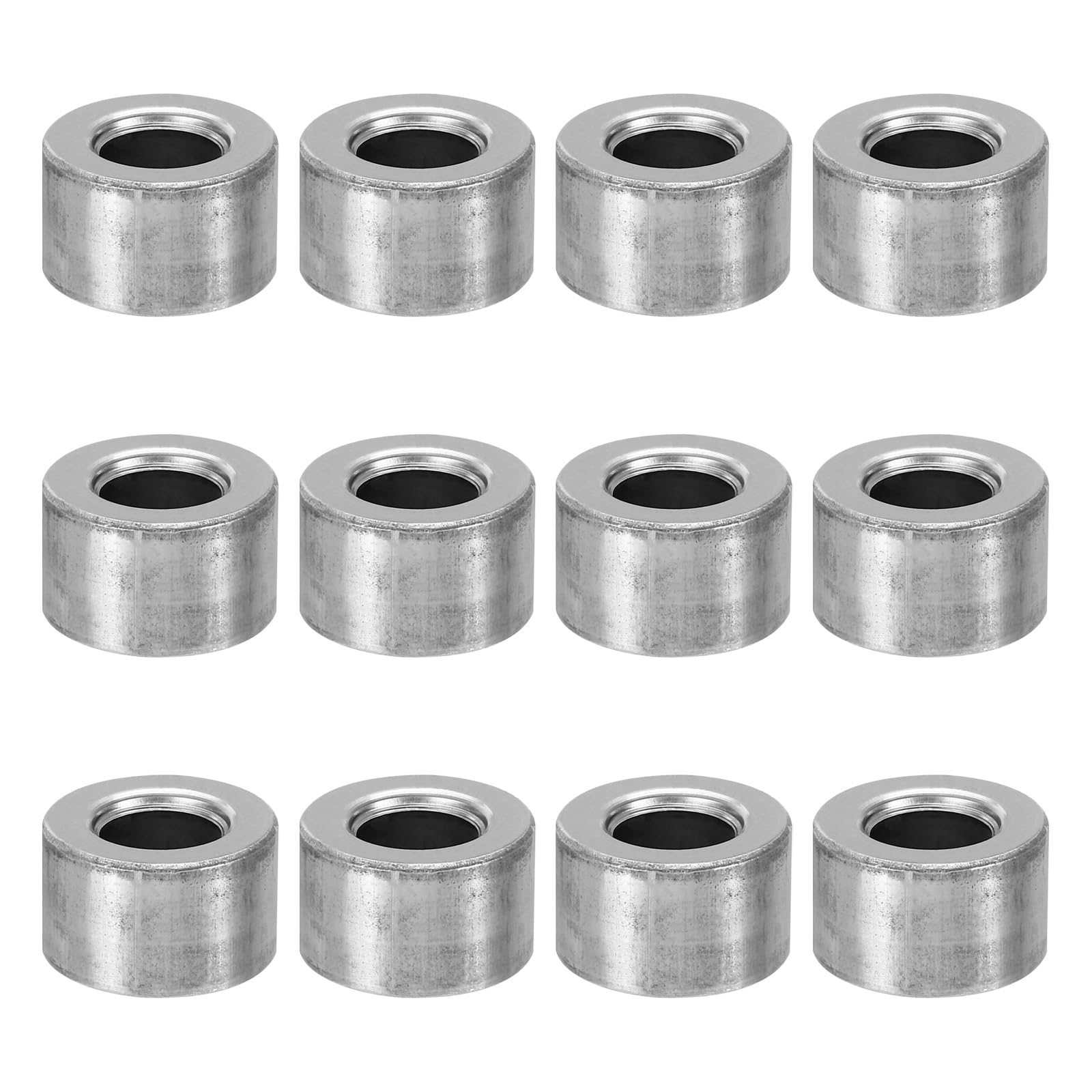 PATIKIL M8 Steel Spacers, 12 Pcs Metal Spacers Steel 8mm ID x 16mm OD x 10mm L Carbon Steel Spacer Screw Standoff Round for 5/16in or M8 Screw Bolts