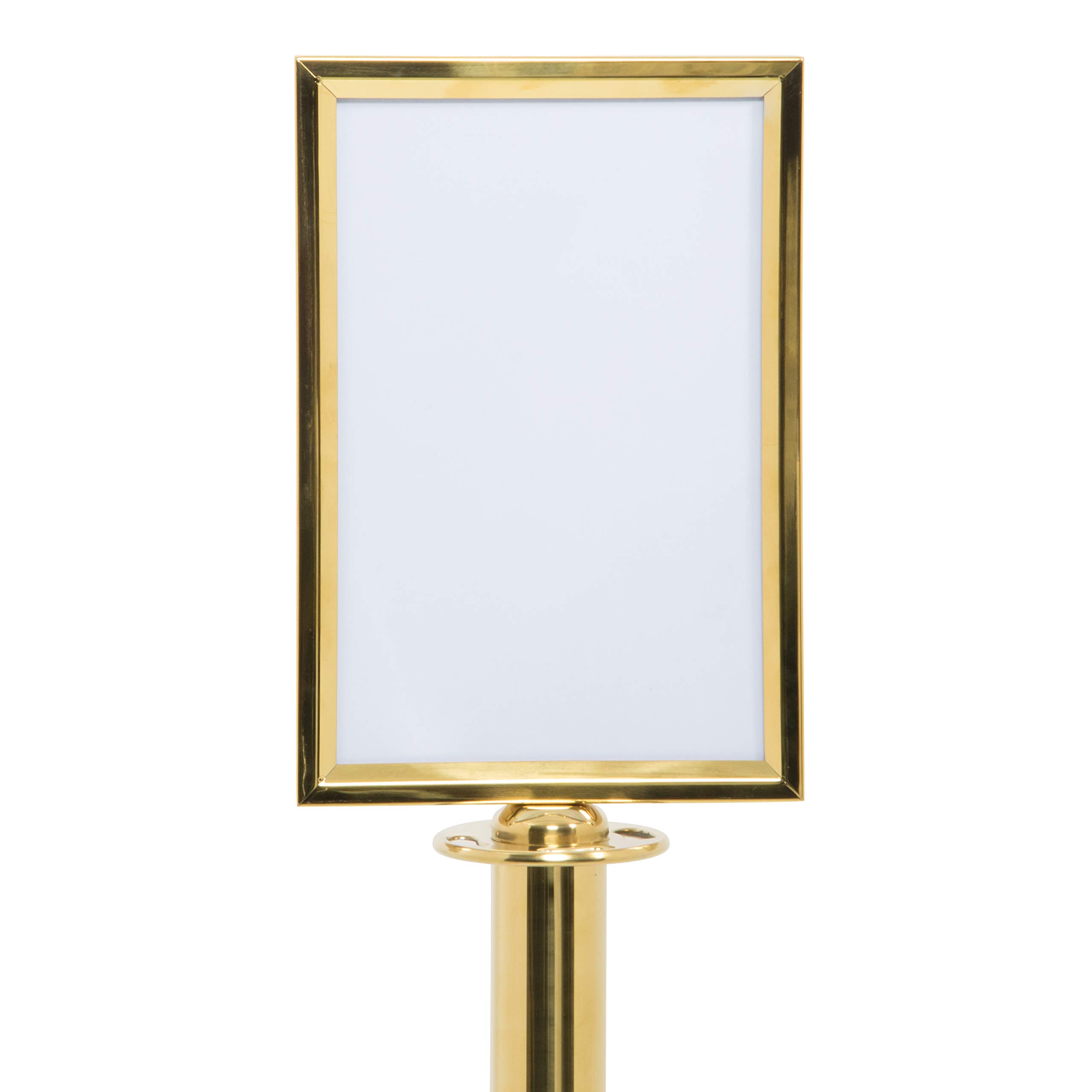 Securit A4 Portrait Barrier Post Top Sign Holder - Gold