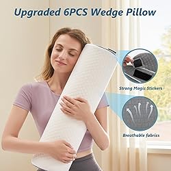 Longering 6PCS Orthopedic Bed Wedge Pillow Set for
