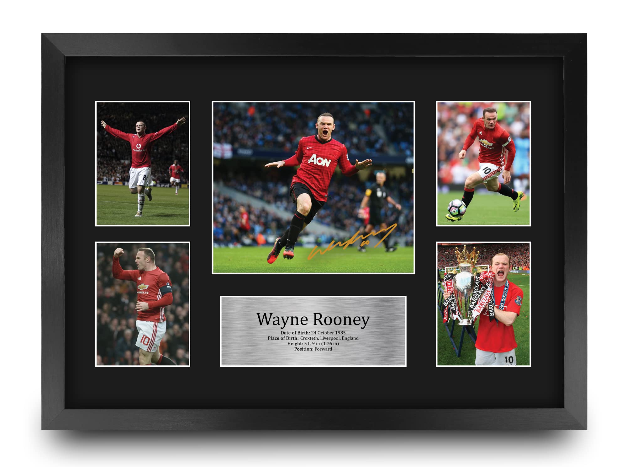 HWC Trading FR A3 Wayne Rooney Gifts Printed Signed Autograph Picture for Football Fans and Supporters - A3 Framed