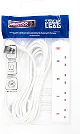 Daewoo 4 Way Extension Cable Cord Lead 5 Meter Power Socket Plug