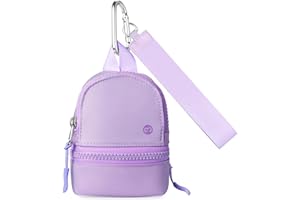 Babysun Mini Backpack Keychain Wristlet Pouch Small Change Coin Purse Cute Zipper Wallet With 3 RFID Card Slots For Women/Men Airpods Cosmetics