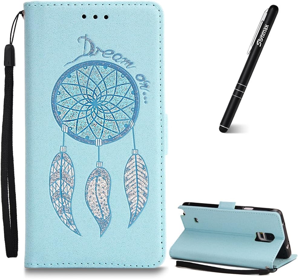 Flip Case for Samsung Galaxy Note 4,Samsung Galaxy Note 4 Phone Case,Slynmax Ultra Slim Lightweight Bookstyle Glitter Wind Chimes Design Flip Phone Cover Folio Premium PU Leather Holster Case with Stand Function Credit Card Holder Cash Pocket Wrist Strape Magnetic Closure Durable Silicone TPU Soft Inner Shockproof Protective TPremium PU Inner Smart Shell for Samsung Galaxy Note 4+ 1* Stylus Pen