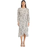 Maggy London Women's Long Sleeve Midi Dress W/Side Tie