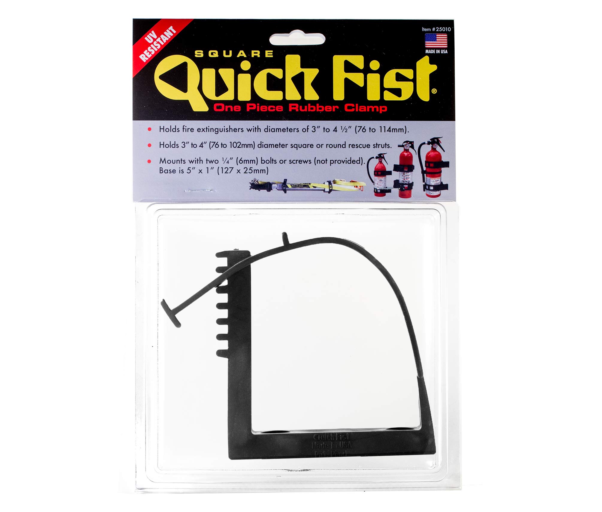 Square Quick Fist Clamp for mounting Tools & Equipment 3" to 4.5" Diameter, Black – 25010