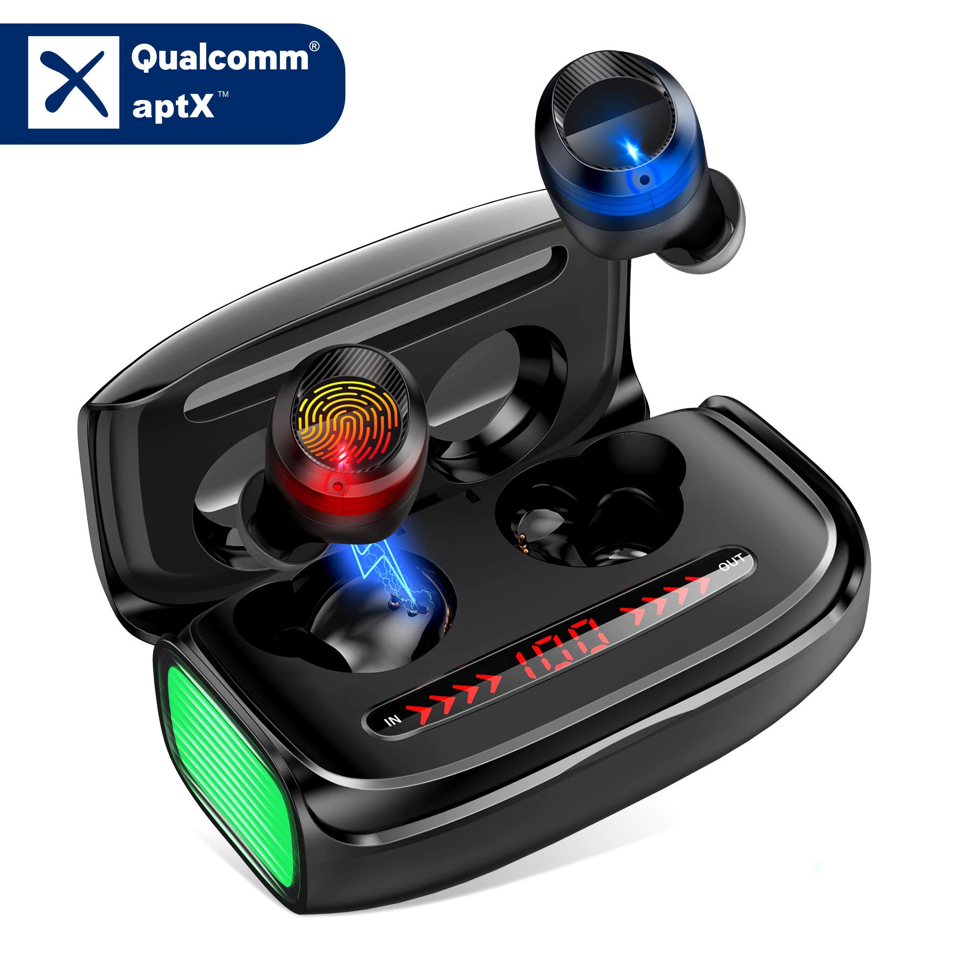 Bluetooth Headphones In Ear Tws Wireless Headphones Earphones Cvc8 0 Noise Reduction Built In Mic Ipx5 Sweatproof With 3000mah Charging Cases 170hrs Total Play Time Led Power Display Buy Online In Aruba At Aruba Desertcart Com