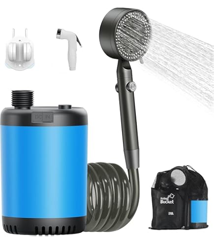 TD® Douche portable, douche électrique, diverses buses, lavage