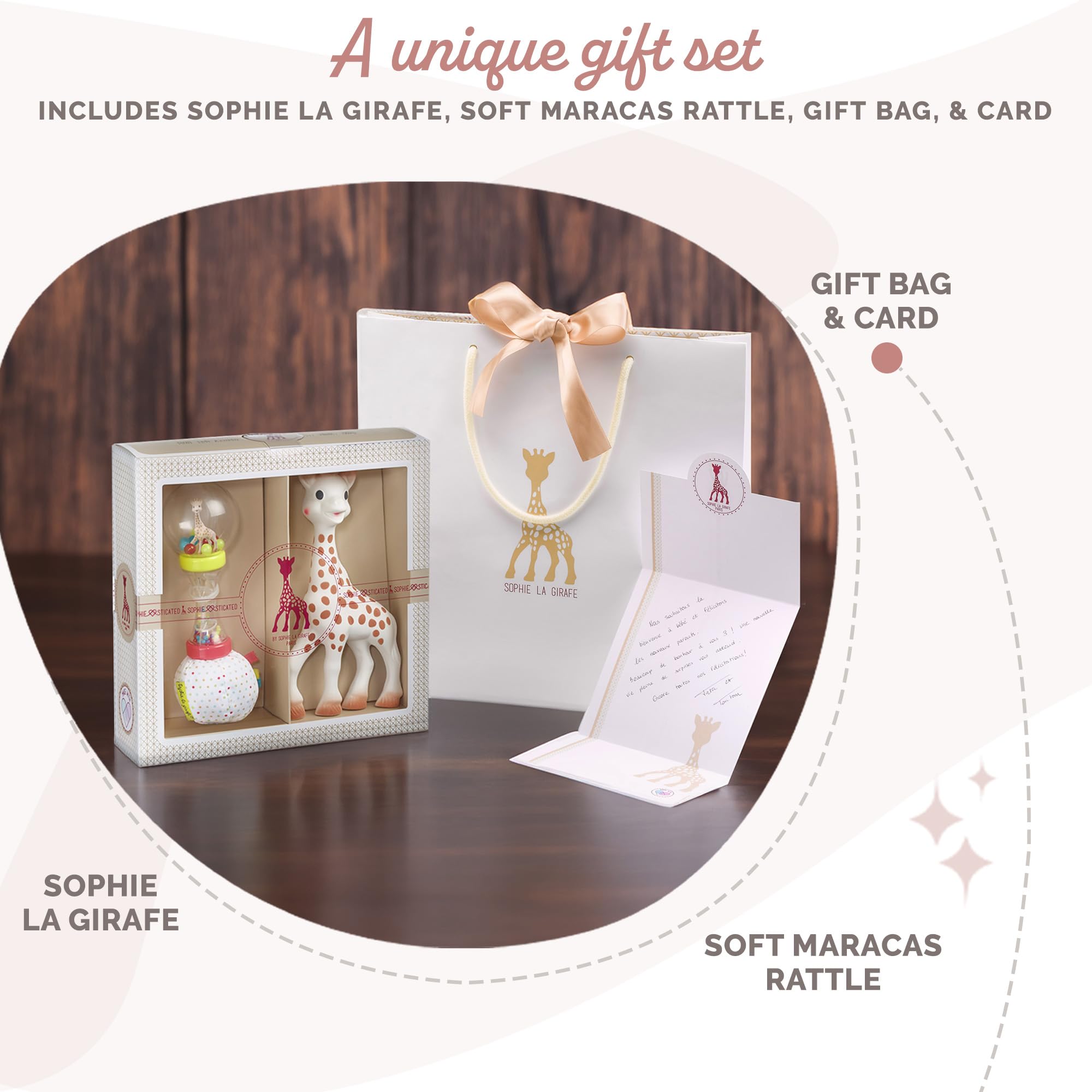 Sophie la girafe | Ready to Give Birth Box | Includes Sophie la girafe & Soft Maracas Rattle | Comfort & Soothe | Awaken All 5 Senses