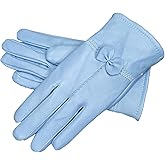 LeJulyeekay Womens Real Lambskin Leather Gloves Warm Fleece Lined Driving Gloves