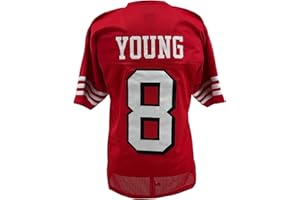 TIMELESS AUTHENTIC Steve Young Jersey Red w/Drop Shadow San Francisco | Unisex Adult Sizes S-5XL Unsigned Custom Sewn Stitched