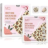 MQ 33ct Motion Sickness Patch Non Drowsy, Sea Sickness Patches for Cruise Ship Travel, Waterproof Patch Behind Ear for Car Airplane Altitude Sickness, Long Last 72H, Leopard Pattern