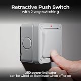 BG Electrical WP14 Outdoor Retractive Push Switch 2 Way Grey IP66 20A LED view 3