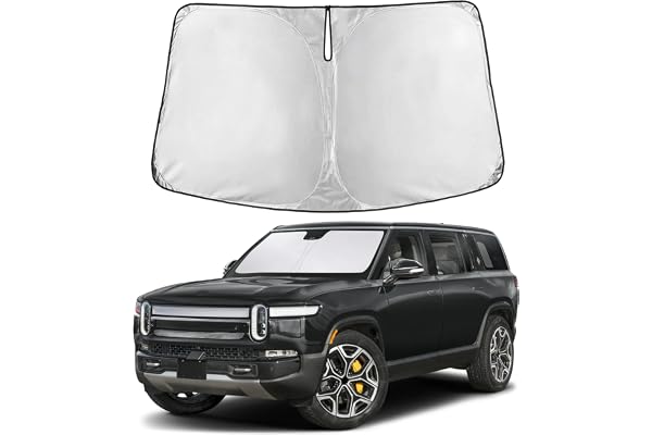 Autovir Windshield Sun Shade Fit for 2022-2024 2025 2026 Rivian R1S Sun Shade, Front Window Sun Visor, UV Protection, Heat Blocker, Foldable Car Accessories