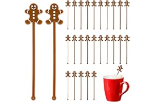 GIFT BOUTIQUE 30 Pcs Christmas Drink Stirrers Stir Sticks Holiday Coffee Stirrer Plastic Swizzle Stick Coffee Hot Cocoa Bar Supplies Reusable Beverage Cocktails Mixers