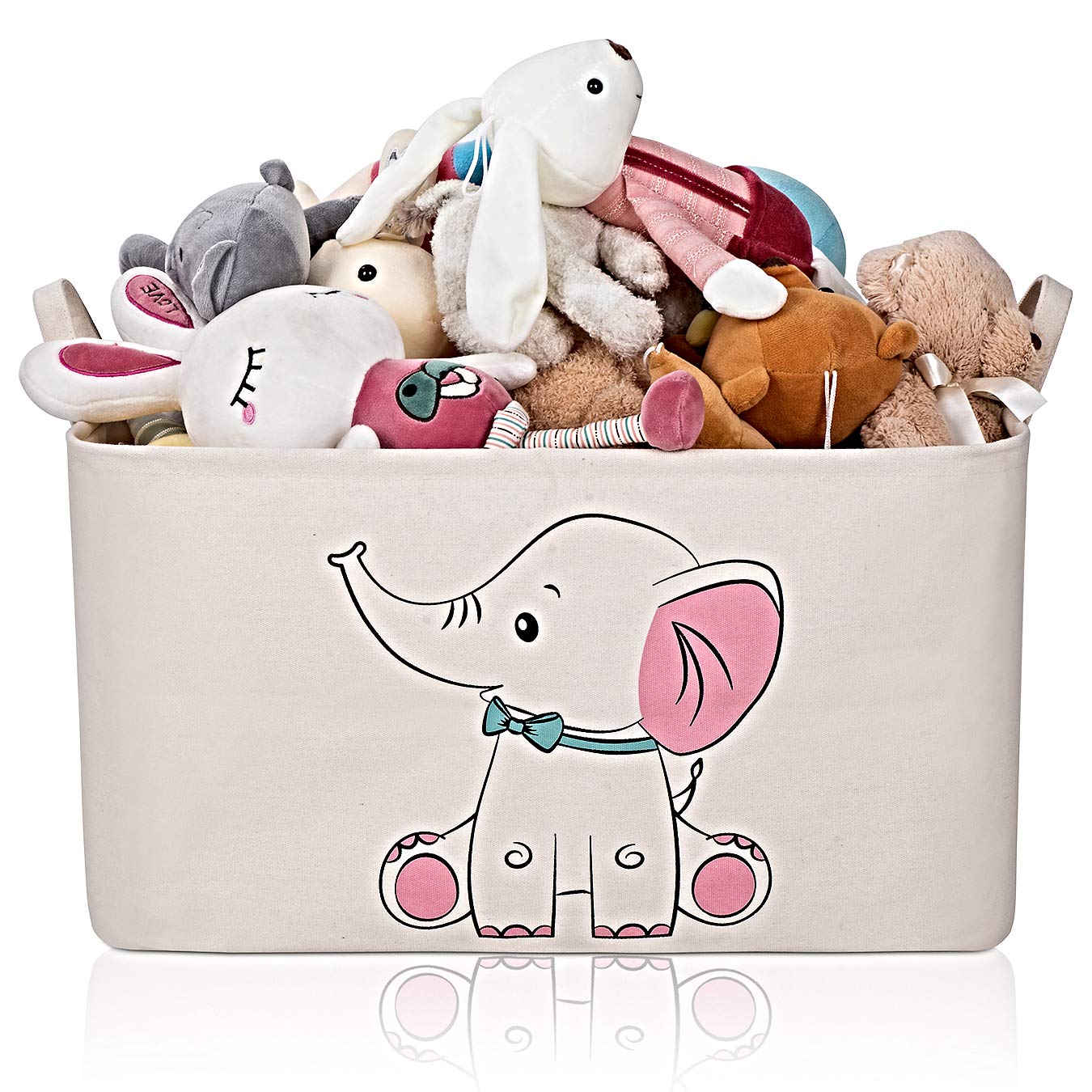 Children's Large Rectangular Jewellery Box with Lid 2nd Generation Storage Box Foldable Storage Box for Bedroom Trunk Jewellery Box Storage Basket Toy Storage Hard Fabric Elephant
