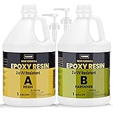 TAKIMO 2 Gallon 3× UV Resistant Epoxy Resin Kit - Professional Bulk Pack for River Tables, Countertops & Bar Tops - Anti-Yellowing Shield, 256oz