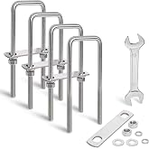 SRZTXU 4 Sets Square u Bolts 3 inch Wide,M12 Thread,3-1/16" W x 7-5/16" L | Heavy duty square u bolts,stainless steel 1/2" square u bolt with Nuts,Bolt Plate and washers,metric system,trailer u bolts