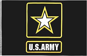 RainRoad US Army Military Flag 3x5 ft, Printed Polyester US Military Banner for Inside/Outside Use, Brass Gromme(Army Military Flag)