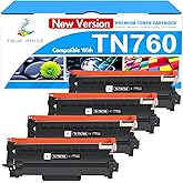TN760 Toner for Brother Printer: TN 760 MFC-L2710DW MFC-L2750DW Compatible for Brother TN-760 Toner TN-730/TN-760 TN730 730 TN-730 DCP-L2550DW HL-L2350DW HL-L2395DW HL-L2390DW High Yield 4 Black