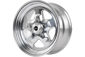 JEGS Sport Star Aluminum Wheel 15” x 7” | 5 x 4.75” Wheel Bolt Pattern Spacing | 0 mm Offset | 4” Backspacing | Polished Finish | 3.27” Center Bore | Includes Center Cap