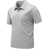 Rdruko Men's Polo Shirts Short Sleeve Quick Dry Outdoor Golf Sports Shirts with Pocket