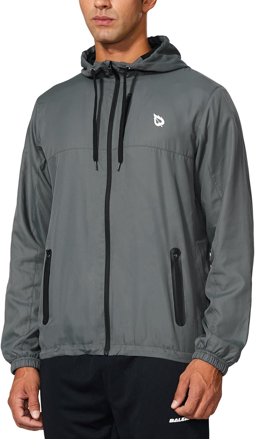 BALEAF Men's Sports Windbreaker Running Track Workout Jackets Lightweight Water Resistant Jackets Zip Pockets: Clothing