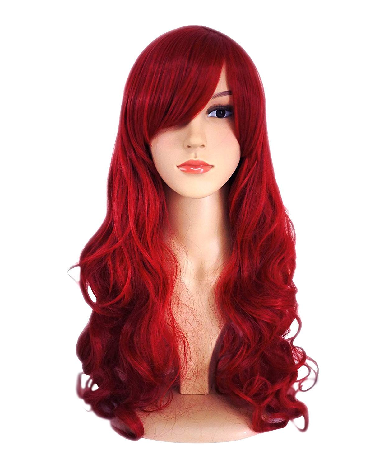 ATAYOU® Long Wavy Red Synthetic Wig For Women Halloween And Party Costume (Red 347)