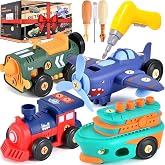 STEM Take Apart Toys for Boys Age 3-5 – Electric Building Toys Car with Motor & Drill | Educational Construction Set for Pres