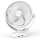 BIVBTP 12000mAh Clip on Fan 30H Longest Runtime, 8in Portable Fan Rechargeable, Ultra Quiet with Heavy-Duty Clamp, USB Desk Fans for Golf Cart,Office Desk, Treadmill, Camping, Bedroom