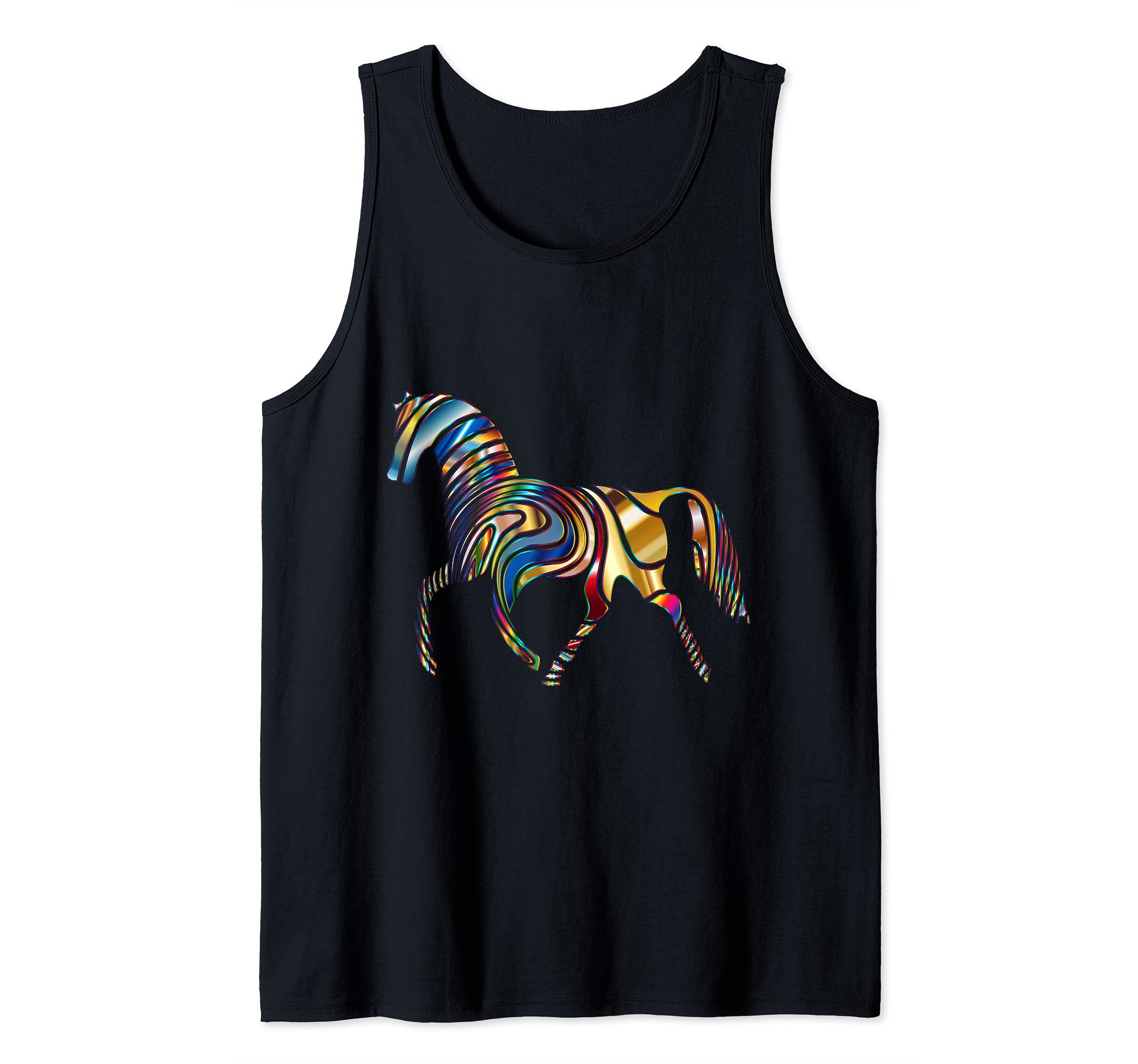 I Love My Horse Colorful Rainbow Horse Hair Art Tank Top