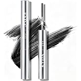 FREEORR Black Metal Wand Mascara, Iron Wand for Natural Length Curling Lash | Washable Metal Wand with Extra Slim Precision Design, Natural Length Thick Eyelash, Waterproof, Non-Clumping, Smudge-Proof